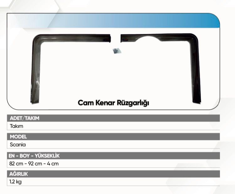 ALKOTEK SCANIA S500/R450 EURO 6 CAM KENAR RÜZGARLIĞI