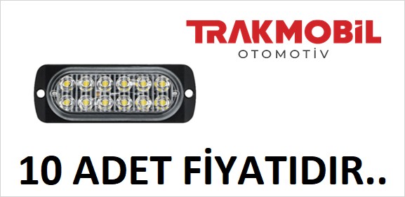 ÇAKAR LAMBA 12 LEDLİ MERCEKLİ CAM (10 ADET) Beyaz