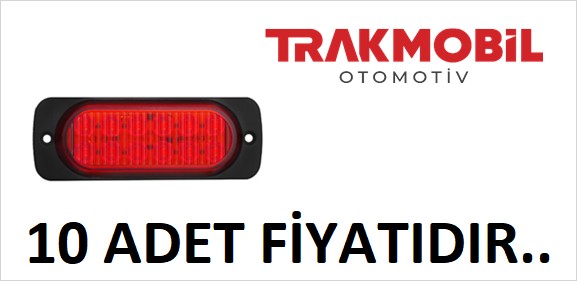 ÇAKAR LAMBA 12 LEDLİ MERCEKLİ CAM (10 ADET) Kırmızı