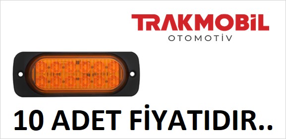 ÇAKAR LAMBA 12 LEDLİ MERCEKLİ CAM (10 ADET) Sarı