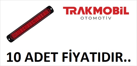 ÇAKAR LAMBA 12 LEDLİ UZUN (10 ADET) Kırmızı