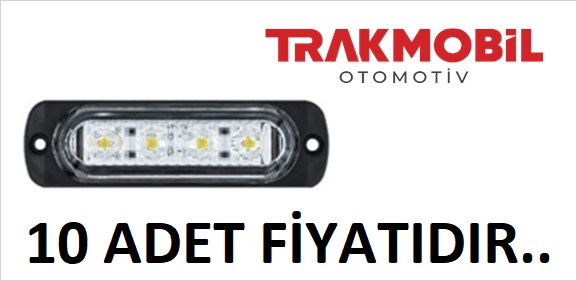 ÇAKAR LAMBA 4 LEDLİ MERCEKLİ CAM (10 ADET) Beyaz