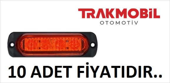 ÇAKAR LAMBA 4 LEDLİ MERCEKLİ CAM (10 ADET) Sarı