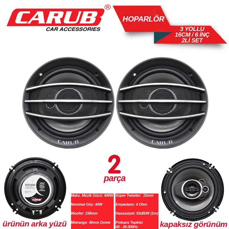 CARUB HOPARLÖR 16CM 6 İNCH KAPAKLI