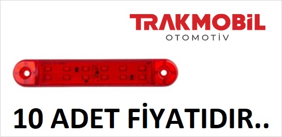 ÇİFT SIRA PARMAK LAMBA 12 LEDLİ (10 ADET) Kırmızı