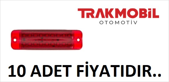 ÇİFT SIRA PARMAK LAMBA 18 LEDLİ (10 ADET) Kırmızı