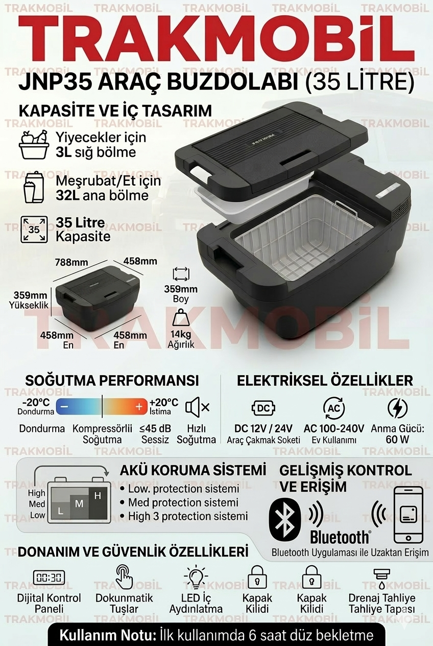 DEMMON TESLA UYUMLU ARAÇ İÇİ BUZDOLABI 35 LT