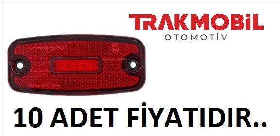 EURO YAN İŞARET LAMBA 3 LEDLİ (10 ADET) Kırmızı