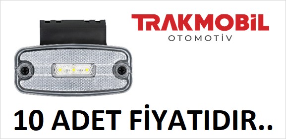 EURO YAN İŞARET LAMBA 3 LEDLİ BRAKETLİ (10 ADET) Beyaz