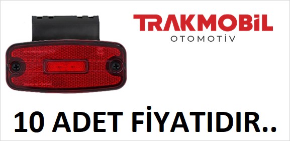 EURO YAN İŞARET LAMBA 3 LEDLİ BRAKETLİ (10 ADET) Kırmızı