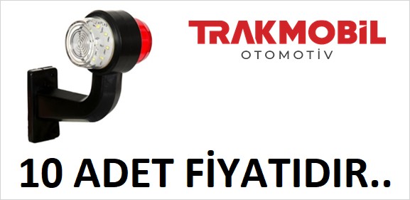 GENİŞ MAKSİ EĞRİ LAMBA LEDLİ 16CM (10 ADET) Kırmızı - Beyaz