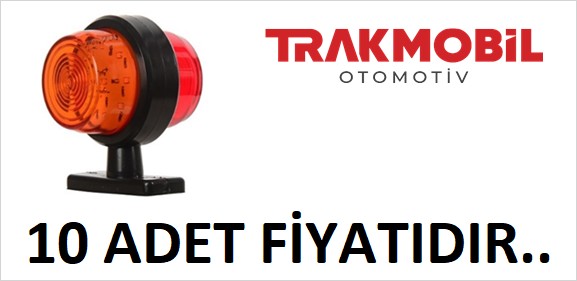 GENİŞ MAKSİ TAKOZ LAMBA LEDLİ (10 ADET) Sarı - Kırmızı