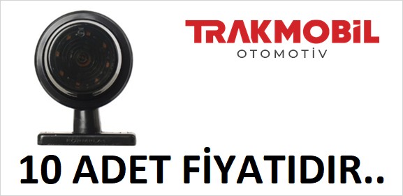 GENİŞ MAKSİ TAKOZ LAMBA LEDLİ FÜME CAM (10 ADET) Kırmızı - Beyaz