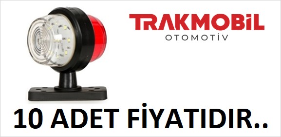 GENİŞ MAKSİ TAKOZ LAMBA LEDLİ DÖNER TABANLI  (10 ADET) Kırmızı - Beyaz