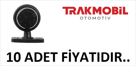 GENİŞ MAKSİ TAKOZ LAMBA LEDLİ DÖNER TABANLI FÜME (10 ADET) Kırmızı - Beyaz