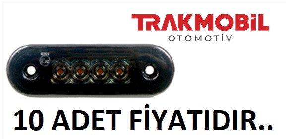 KROM BAR LAMBA 4 LEDLİ LASTİKLİ FÜME CAM (10 ADET) Sarı