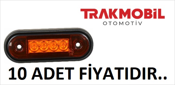 KROM BAR LAMBA 4 LEDLİ LASTİKLİ (10 ADET) Sarı