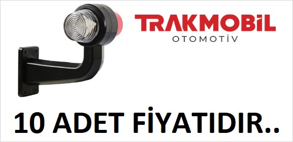 MAKSİ EĞRİ LAMBA LEDLİ UZUN 20CM (10 ADET) Kırmızı - Beyaz