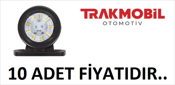 MİNİ DÜZ LAMBA LENSLİ CAM 18 LEDLİ (10 ADET) Kırmızı - Beyaz