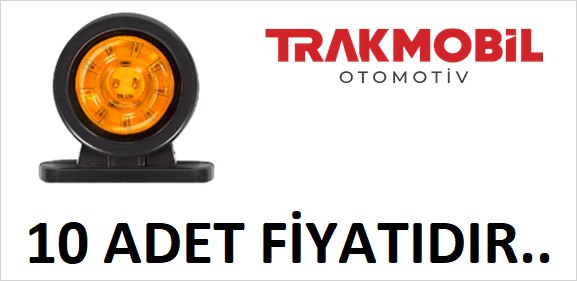 MİNİ DÜZ LAMBA LENSLİ CAM 18 LEDLİ (10 ADET) Sarı - Kırmızı