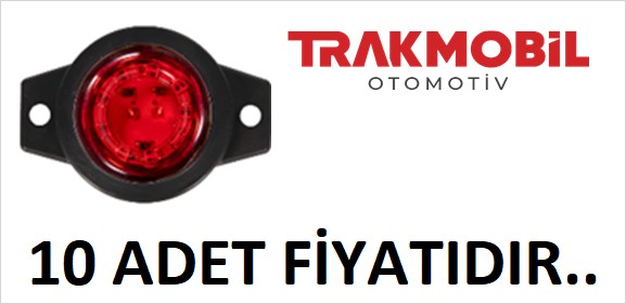 MİNİ İŞARET LAMBA 9 LEDLİ (10 ADET) Kırmızı