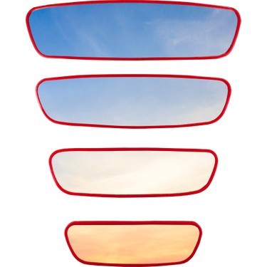 MOTAYSAN PIRLANTA 4LÜ ÇERÇEVELİ SET AYNA KIRMIZI