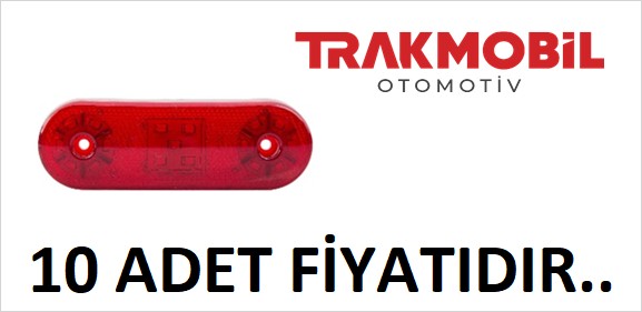 OVAL LAMBA 17 LEDLİ (10 ADET) Kırmızı