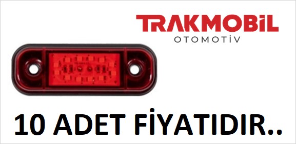 OVAL PARMAK LAMBA 12 LEDLİ (10 ADET) Kırmızı