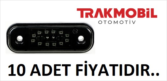 OVAL PARMAK LAMBA 12 LEDLİ FÜME CAM (10 ADET) Kırmızı