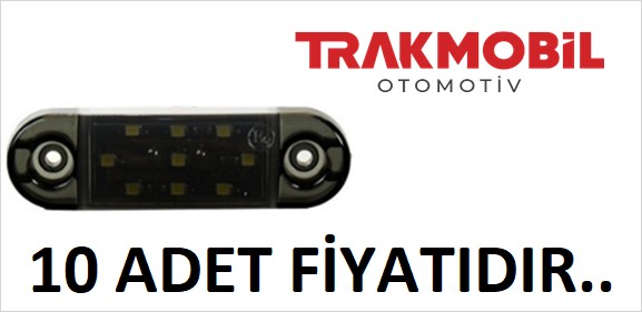 OVAL PARMAK LAMBA 9 LEDLİ FÜME CAM (10 ADET) Beyaz