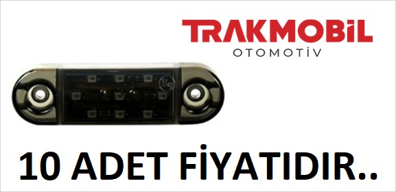 OVAL PARMAK LAMBA 9 LEDLİ FÜME CAM (10 ADET) Kırmızı