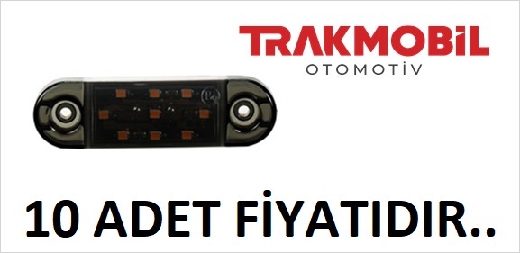 OVAL PARMAK LAMBA 9 LEDLİ FÜME CAM (10 ADET) Sarı