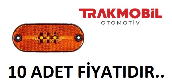 OVAL YAN İŞARET LAMBA 3 LEDLİ (10 ADET) Sarı