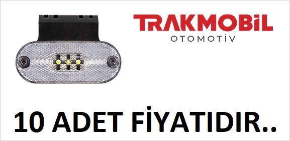 OVAL YAN İŞARET LAMBA 3 LEDLİ BRAKETLİ (10 ADET) Beyaz