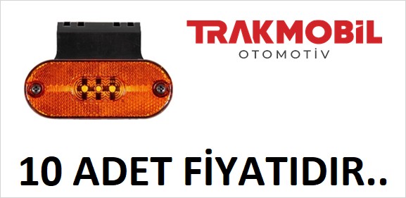 OVAL YAN İŞARET LAMBA 3 LEDLİ BRAKETLİ (10 ADET) Sarı