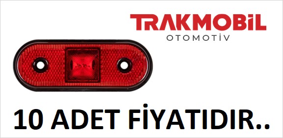 OVAL YAN İŞARET LAMBA 4 LEDLİ (10 ADET) Kırmızı