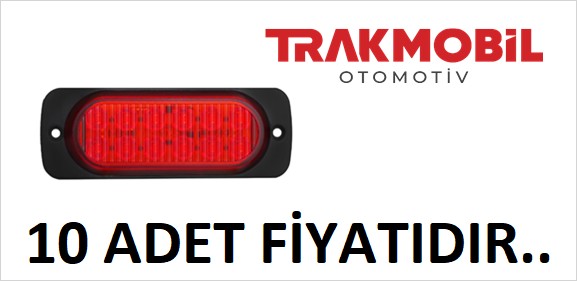 PARMAK LAMBA 12 LEDLİ MERCEKLİ CAM (10 ADET) Kırmızı