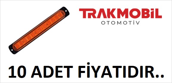 PARMAK LAMBA 12 LEDLİ MERCEKLİ CAM UZUN (10 ADET) Sarı