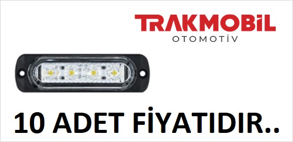 PARMAK LAMBA 4 LEDLİ MERCEKLİ CAM (10 ADET) Beyaz