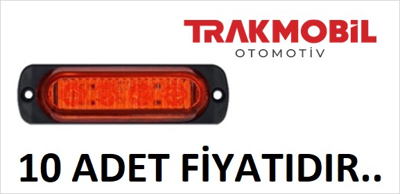 PARMAK LAMBA 4 LEDLİ MERCEKLİ CAM (10 ADET) Sarı