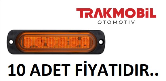 PARMAK LAMBA 6 LEDLİ MERCEKLİ CAM (10 ADET) Sarı