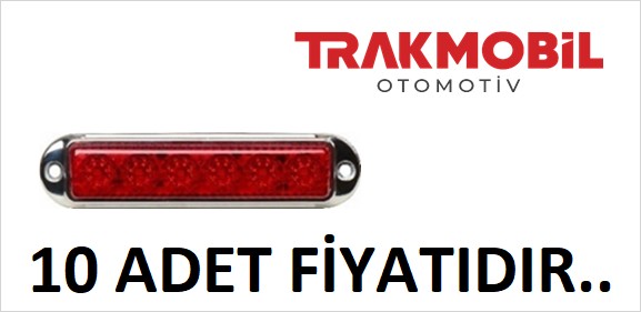 PRO LED ÇAKAR LAMBA 4 FONKSİYONLU KROM ÇERÇEVE (10 ADET) Kırmızı