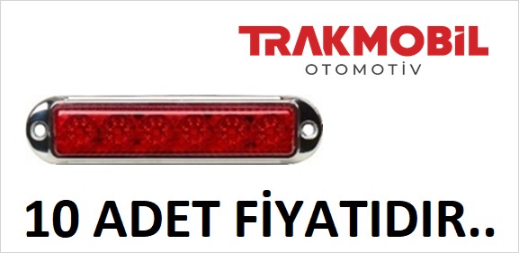 PRO LED DEKOR LAMBA 6 LEDLİ KROM ÇERÇEVELİ (10 ADET) Kırmızı