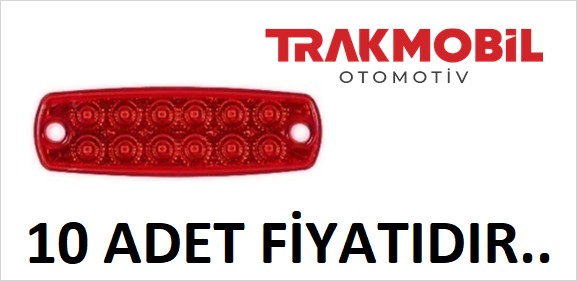 PRO SIDE MARKER LAMBA 12 LEDLİ (10 ADET) Kırmızı