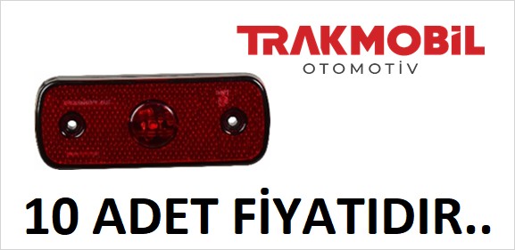 YAN İŞARET LAMBA TEK LEDLİ  (10 ADET) Kırmızı