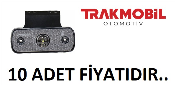 YAN İŞARET LAMBA TEK LEDLİ BRAKETLİ (10 ADET) Beyaz