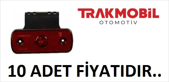YAN İŞARET LAMBA TEK LEDLİ BRAKETLİ (10 ADET) Kırmızı