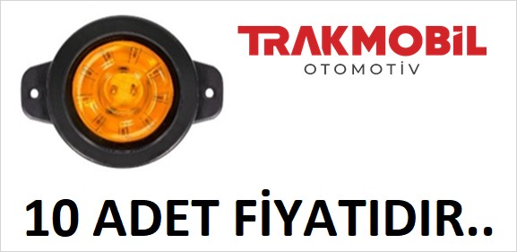 YUVARLAK İŞARET LAMBA LENSLİ CAM (10 ADET) Sarı