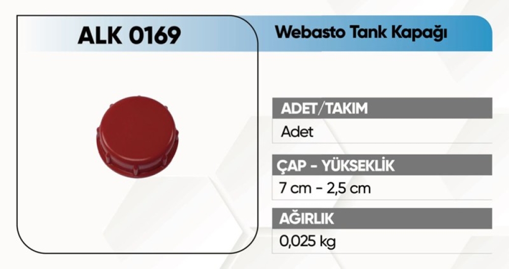 ALKOTEK 10,20,30,45,80 LT.WEBASTO TANK KAPAĞI