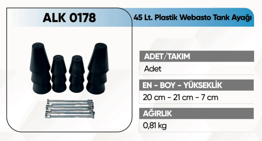 ALKOTEK 45 LT.TANKI WEBASTO TANK BAĞ. AYAĞI PLAS.